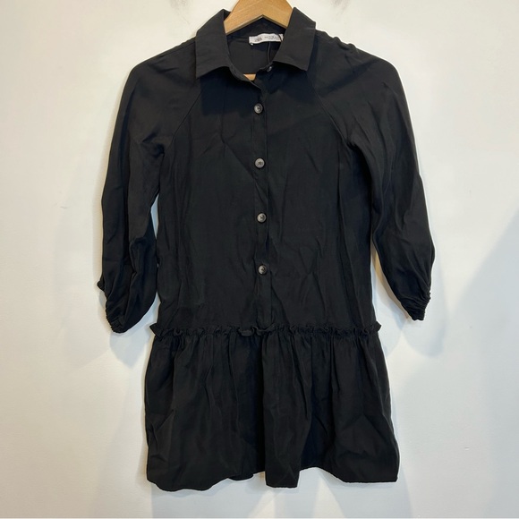 Zara Girl’s Shirt Dress Black - Picture 2 of 8